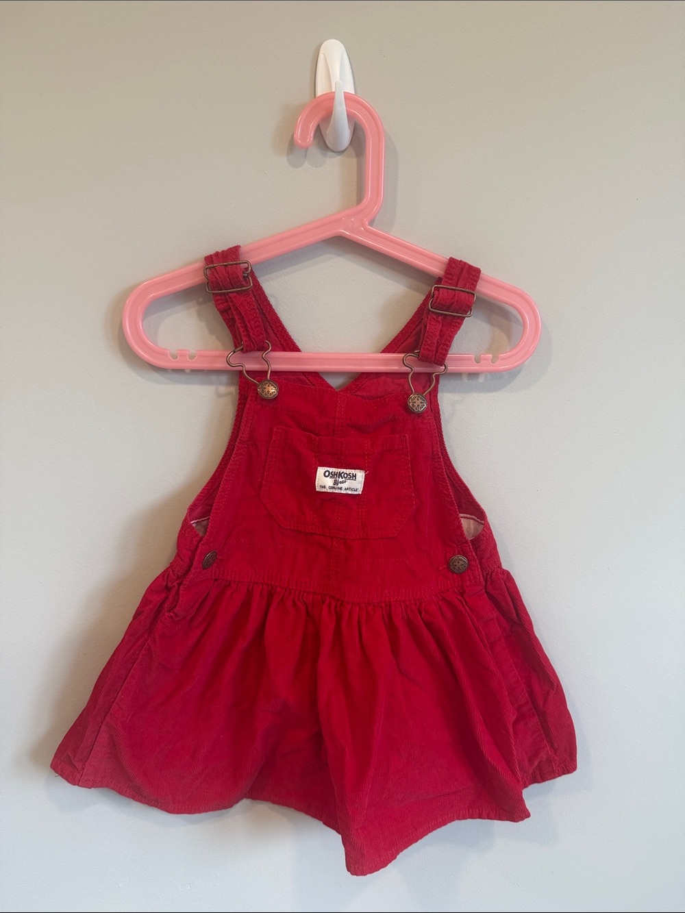 OshKosh B'gosh Red Corduroy Overall Skirt